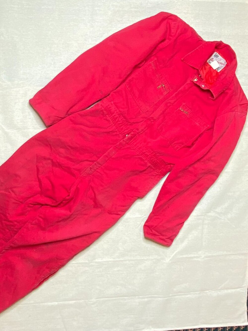 Lee Coveralls Insulated Cotton Quilted Outerwear L XL Red USA VTG